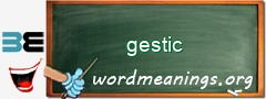 WordMeaning blackboard for gestic